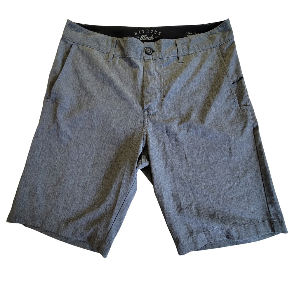 Nitrous Black Hybrid Shorts Mens 31 Grey Stretch Quick Dry Heathered Activewear‎